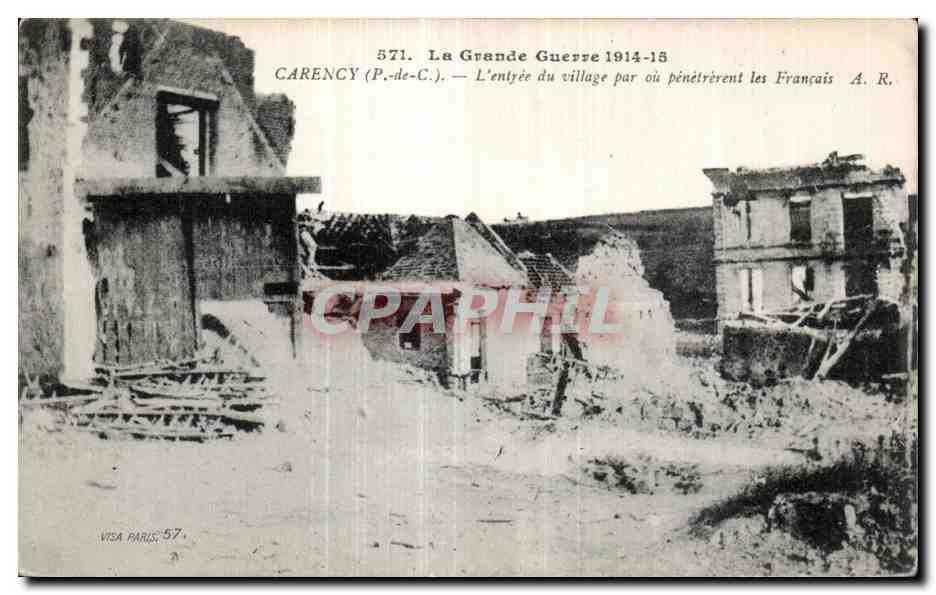 Carencey (P.-de-C.) — L'entrée du village par où pénétrèrent les Français — A. R.