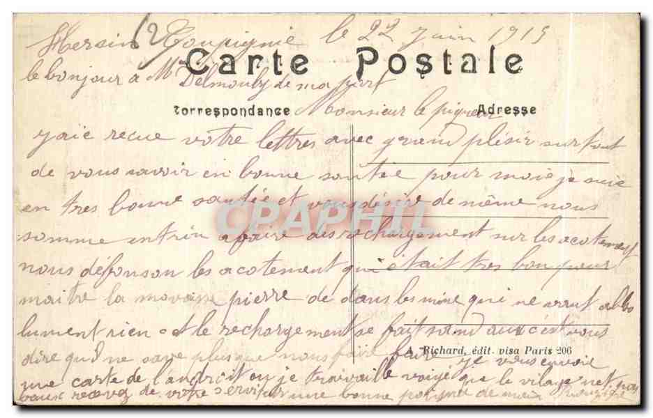 CPA La Grande Guerre Aspect de l entree du village de Carency apres la victoire francaise Militaria — Rückseite