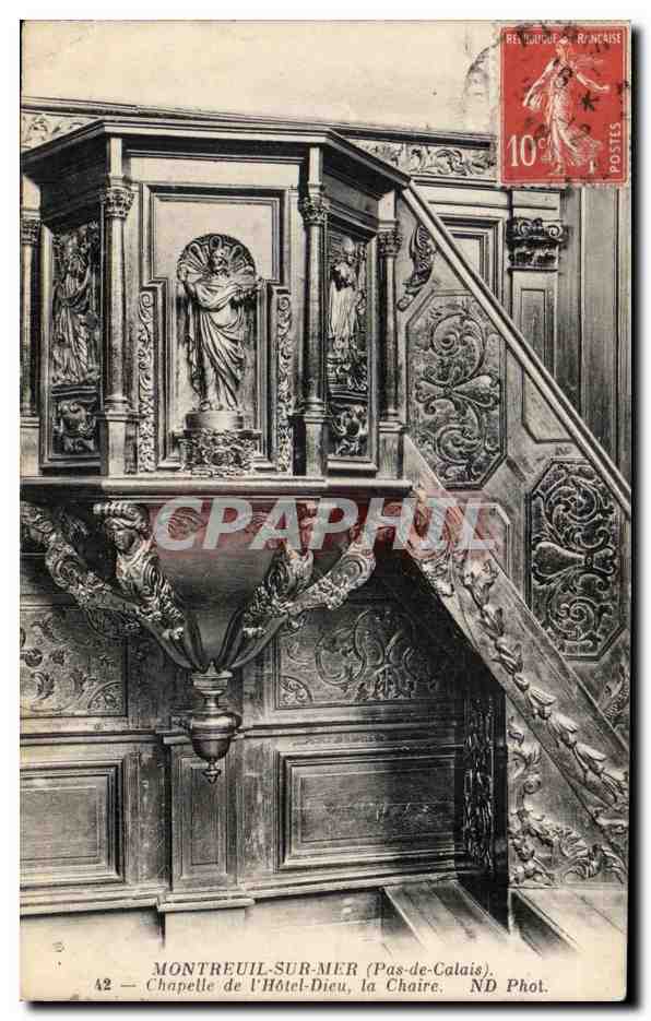 Montreuil-sur-Mer — Chapelle de l'Hôtel-Dieu, la Chaire — ND Phot.