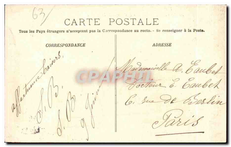 CPA L Auvergne Pittoresque Chateauneuf Les Bords de la Stoule — Verso