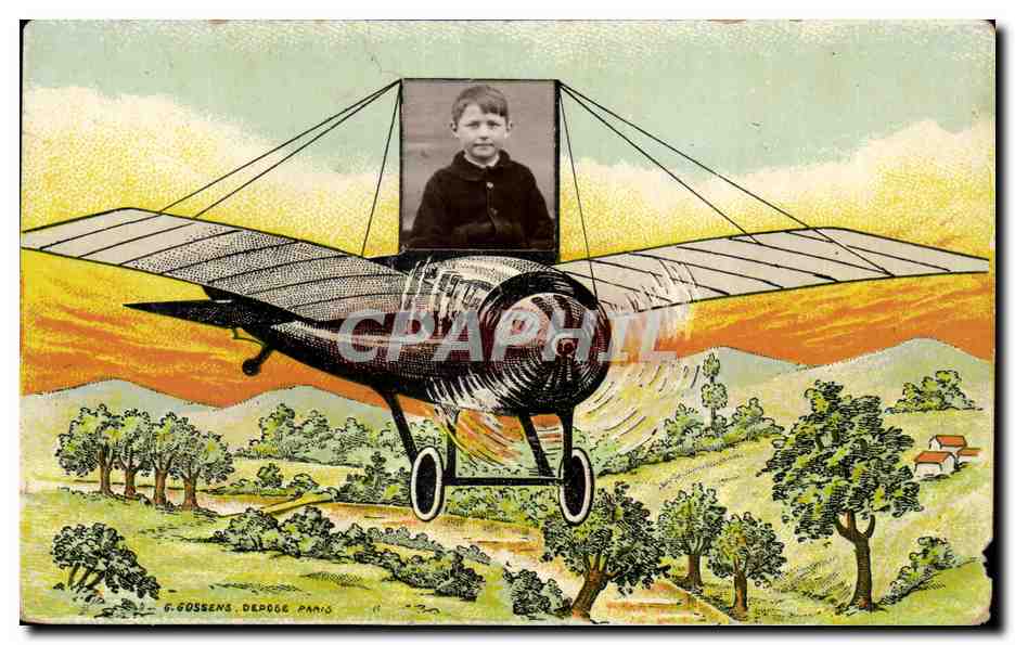 CPA Avion enfant 