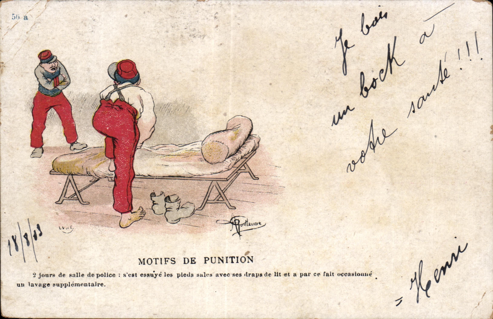 Motifs de punition — dessin humoristique — D. Paillet, Lyon, n° 56 a