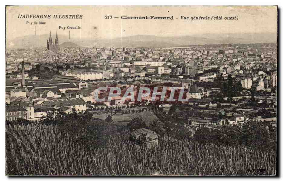 CPA Clermont-Ferrand - Vue generale (cote ouest)
