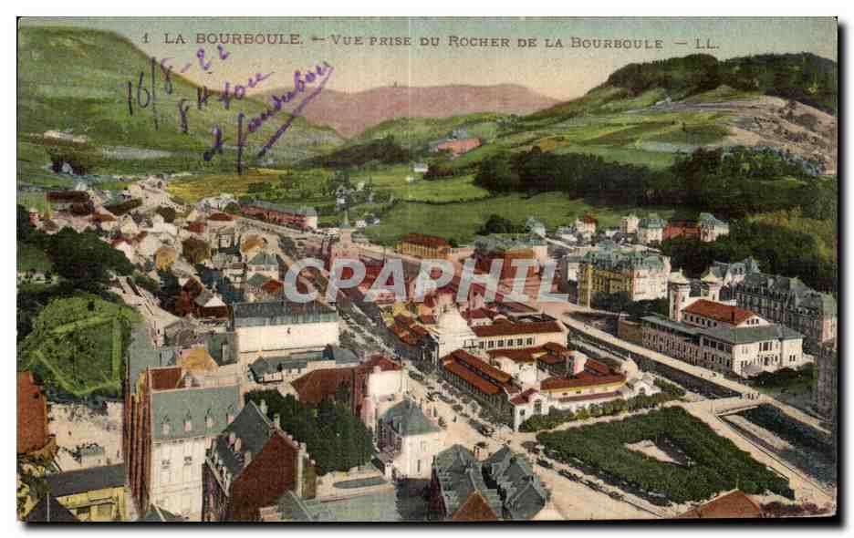 CPA LA BOURBOULE - VUE PRISE DU ROCHER DE LA BOURBOULE - LL 