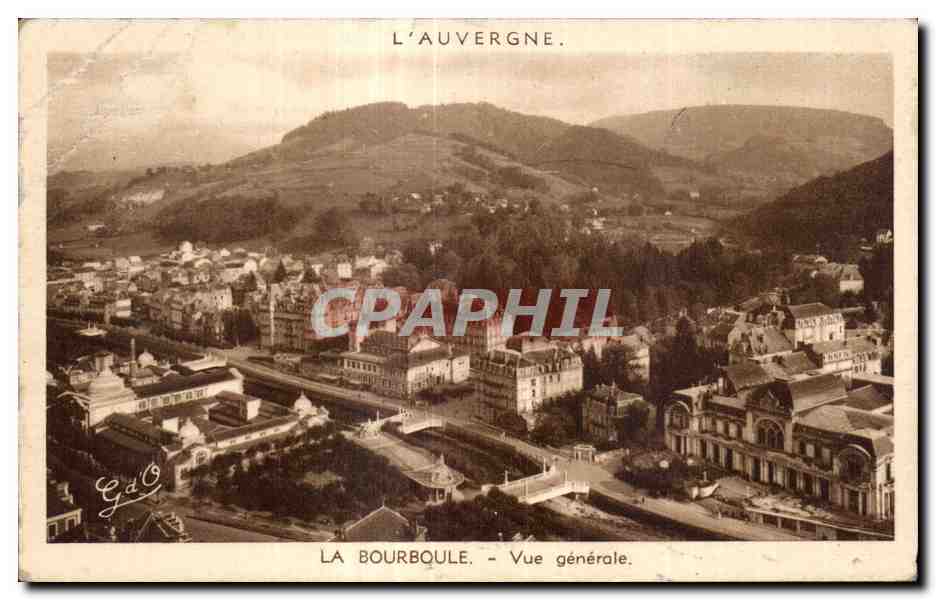 La Bourboule - Vue générale — L'Auvergne. Éditeur GaO, n° de série non visible.