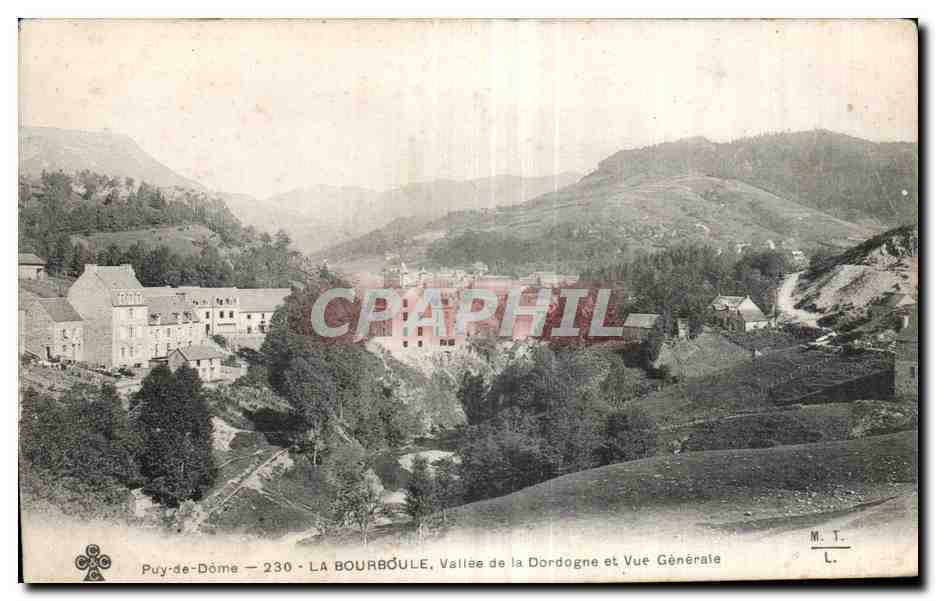 CPA La Bourboule Vallee de la Dordogne et Vue Generale