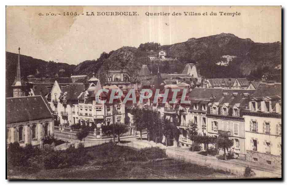 CPA La Bourboule Quarlier des Villas et du Temple