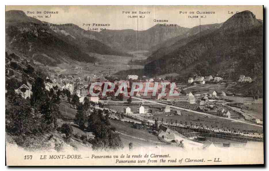 CPA Le Mont Dore Panorama vu la route de Clermont Panorama seen from the road of Clermont