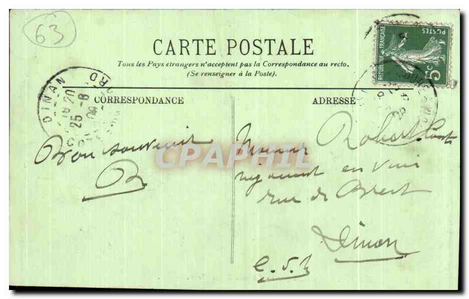 CPA Le Mont Dore Le Dordogne au chemin de Mirabeau  — Verso
