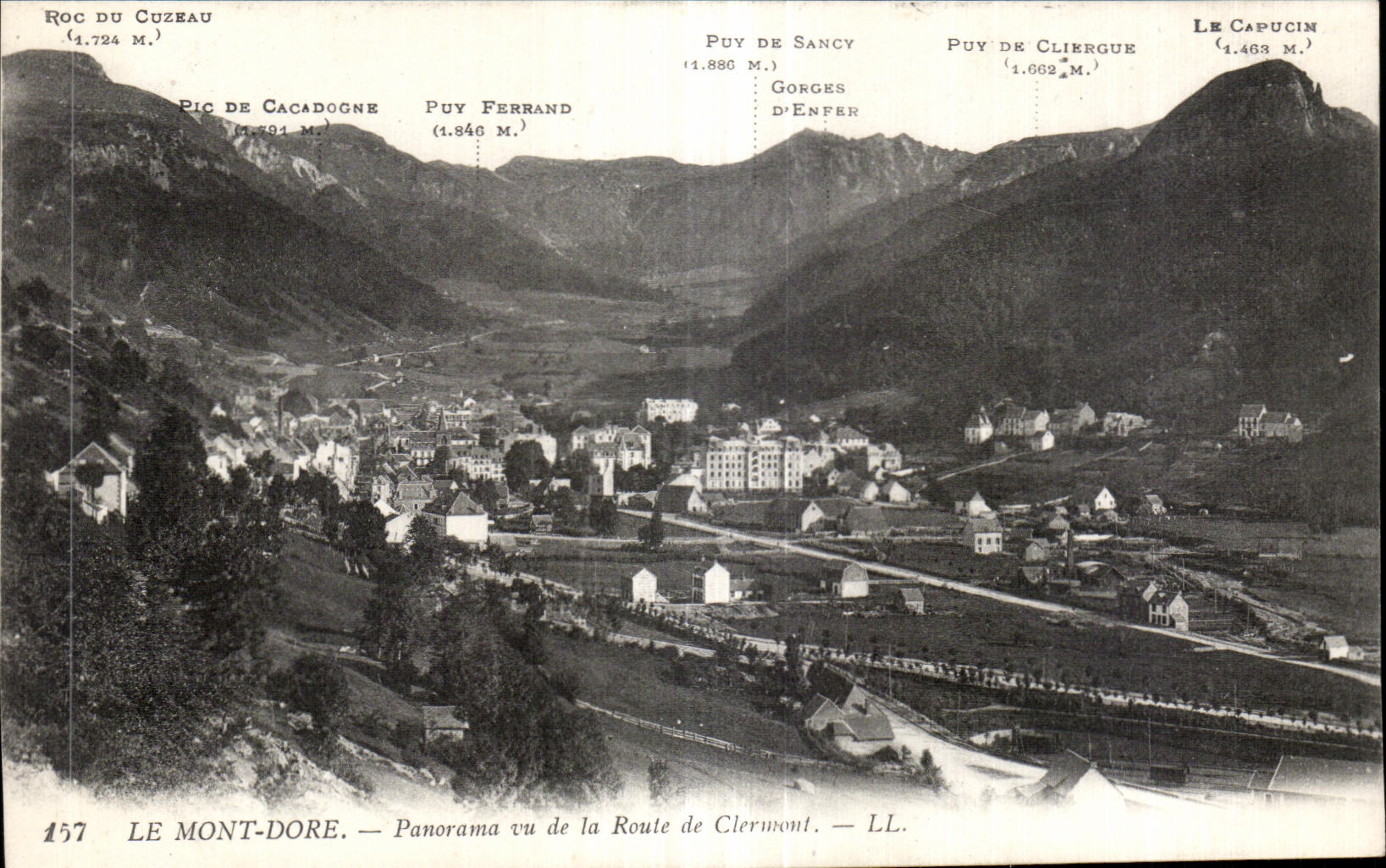 CPA Le Mont Dore Panorama vu de la route de Clermont