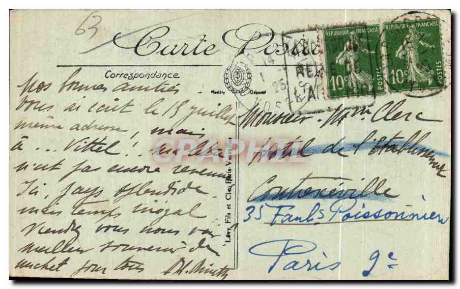 CPA Le Mont Dore Le funiculaire du Capucin — Verso