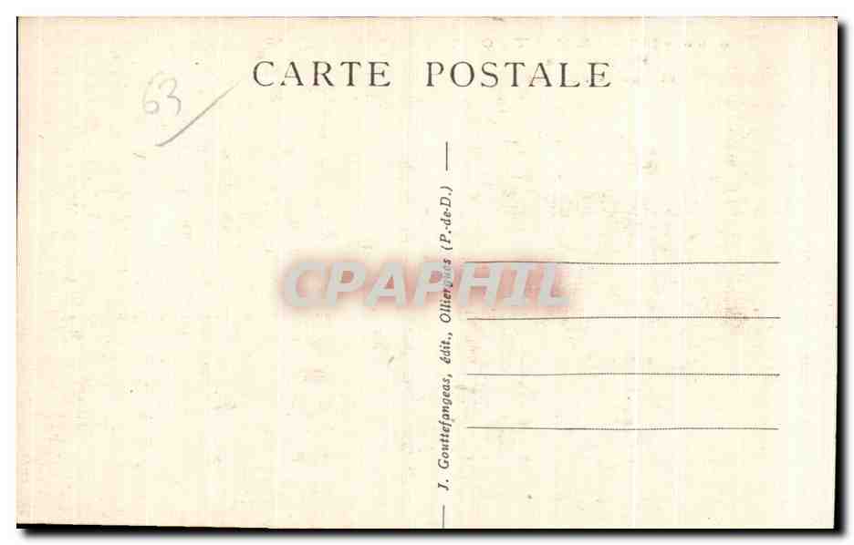 CPA Le Mont Dore Hotel Gallia et rue de l eglise  — Rückseite