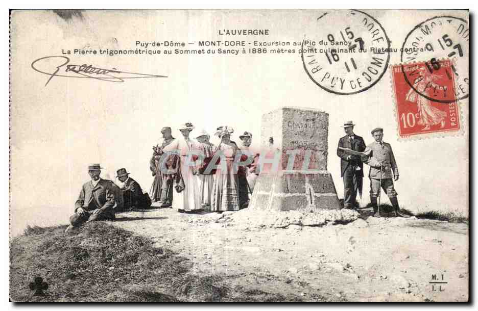 Puy-de-Dôme — Mont-Dore — Excursion au Pic du Sancy à 1886 mètres — La Pierre trigonométrique
