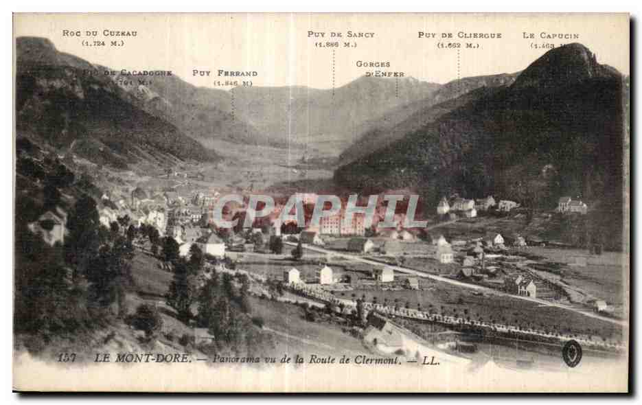 CPA Le Mont Dore Panorama vu de la Route de Clermont