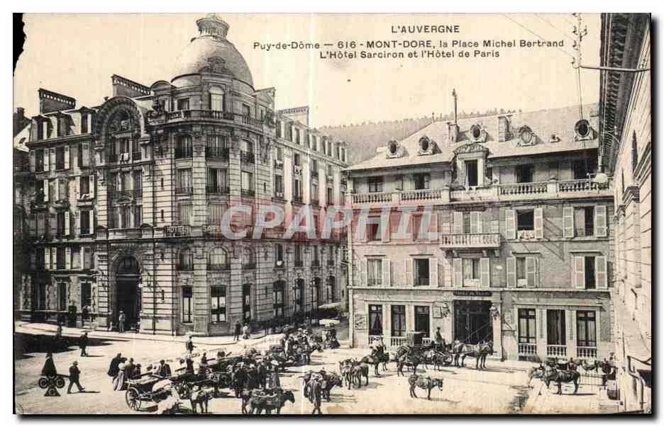 CPA Le Mont Dore la Place Michel Bertrand Ane Donkey 