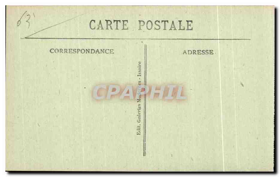 St-Nectaire-Thermal — Vue des Hôtels de la Station — Hôtel des Bains Romains — Éditeur : Galeries Mécaniques - Issoire — Rückseite