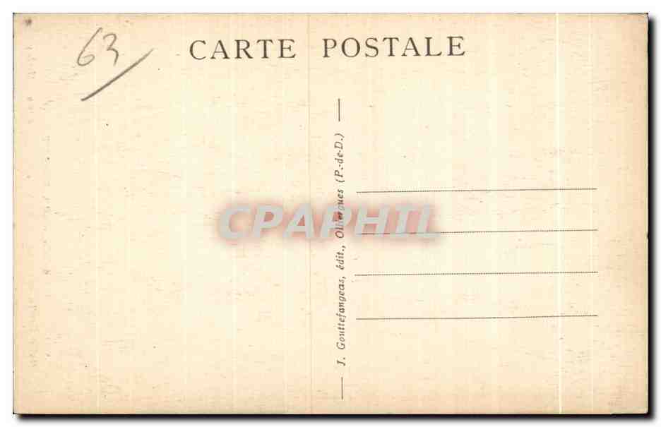 Royat les Bains - Belle Croix en lave de Volvic - CPA  — Rückseite