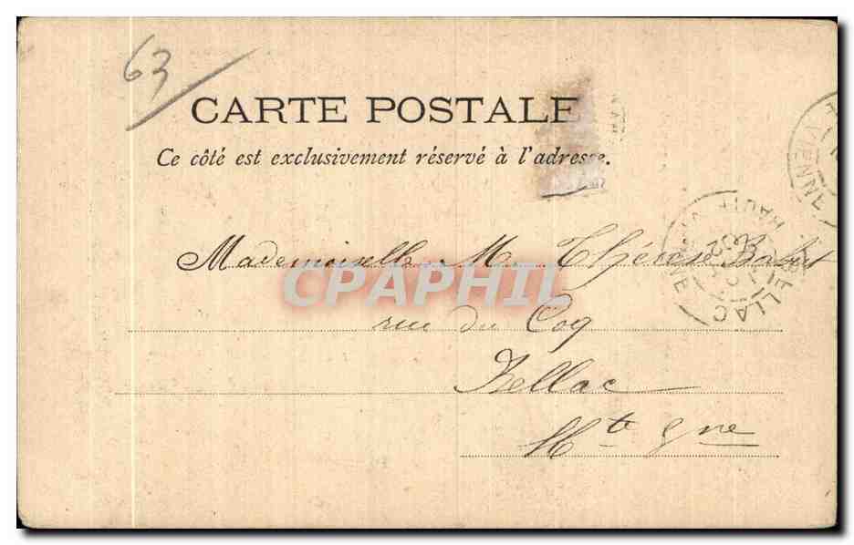Royat les Bains - Croix en lave de Volvic - CPA  — Rückseite