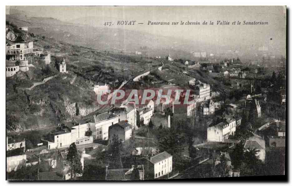 CPA Royat Panorama sur le chemin de la Vallee et le Sanatorium