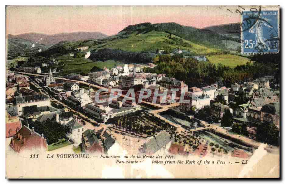 La Bourboule — Panoramablick von La Roche des Fées — CPHAPHIL