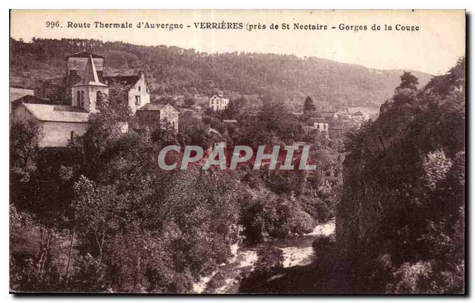 CPA Route Thermale d Auvergne Verrieres (pres de St Nectaire Gorges de la Couze)
