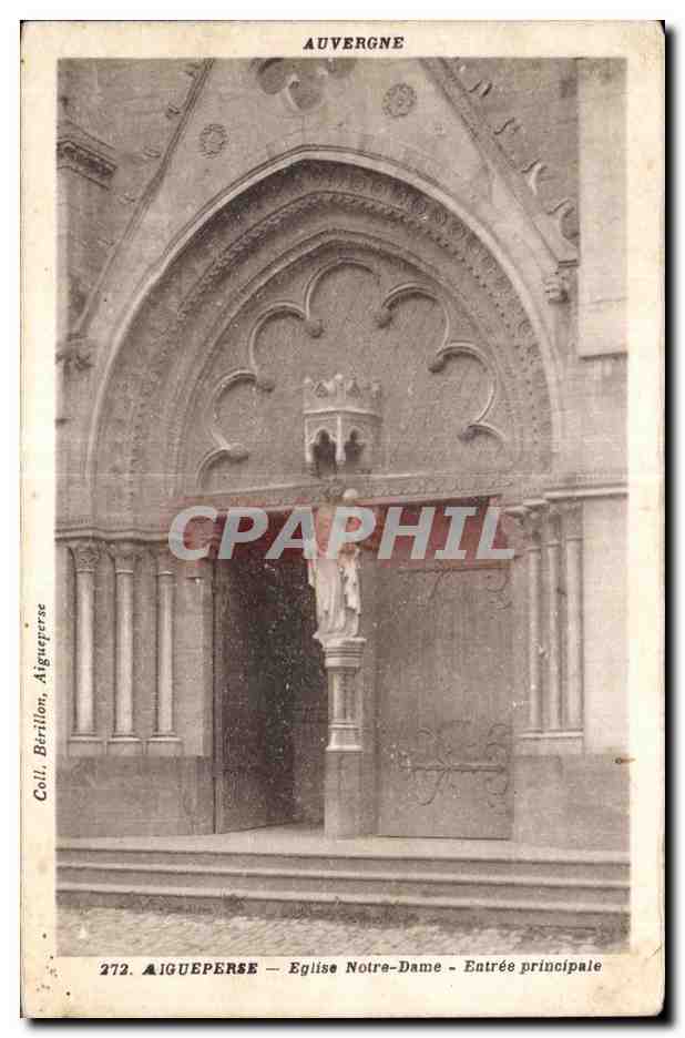 CPA Aigueperse Eglise Notre Dame Entree principale Auvergne