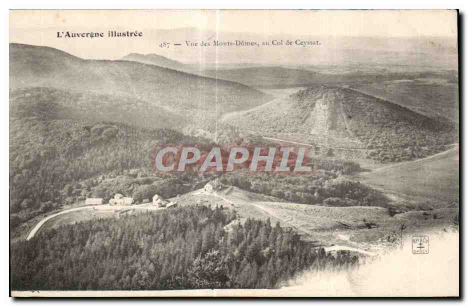 Vue des Monts-Dômes, au Col de Ceyssat — L'Auvergne illustrée, n°487