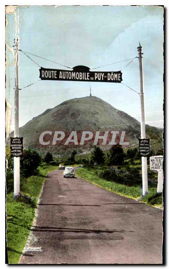 CPA Other Route Automobile Puy Dome