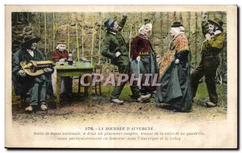La Bourrée d'Auvergne — danse nationale en Auvergne et Velay — CPAPHIL 276