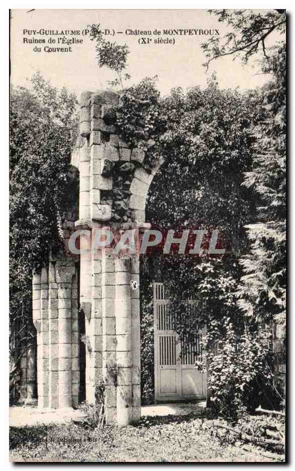 Puy-Guillaume (P.-D.) — Ruines de l'Église du Couvent — Château de Montpeyroux (XIe siècle)