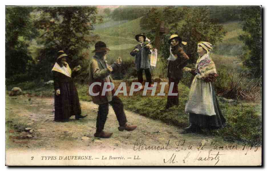 Types d'Auvergne — La Bourrée — LL