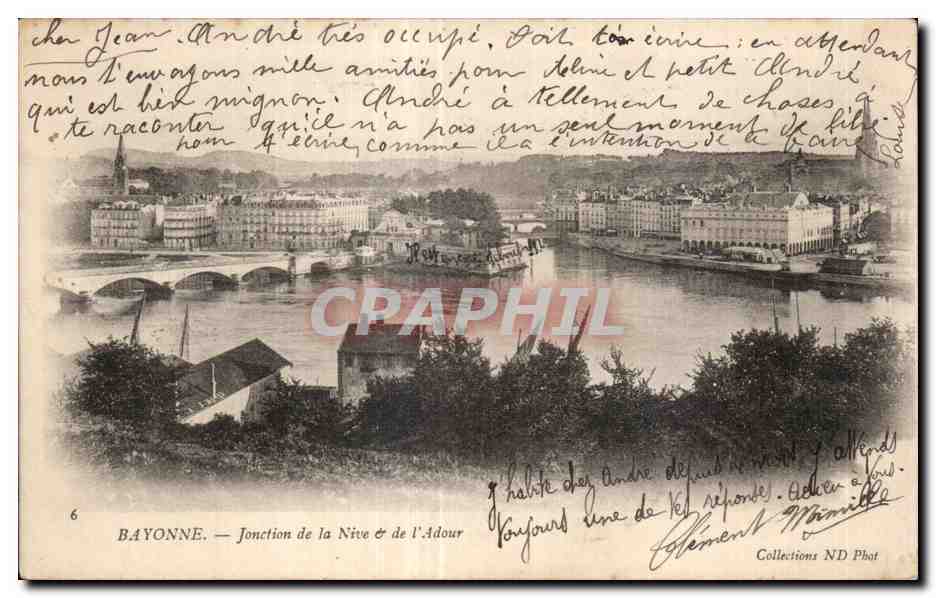 CPA Bayonne Jonction de la Nive de I Adour