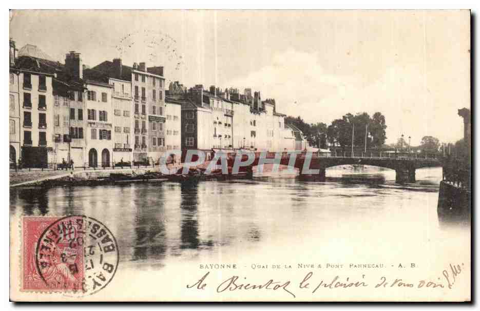 Bayonne - Quai de la Nive & Pont Pannecau — A. B.