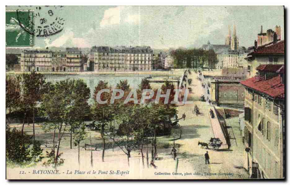 CPA Bayonne-La Place et le Pont St Esprit