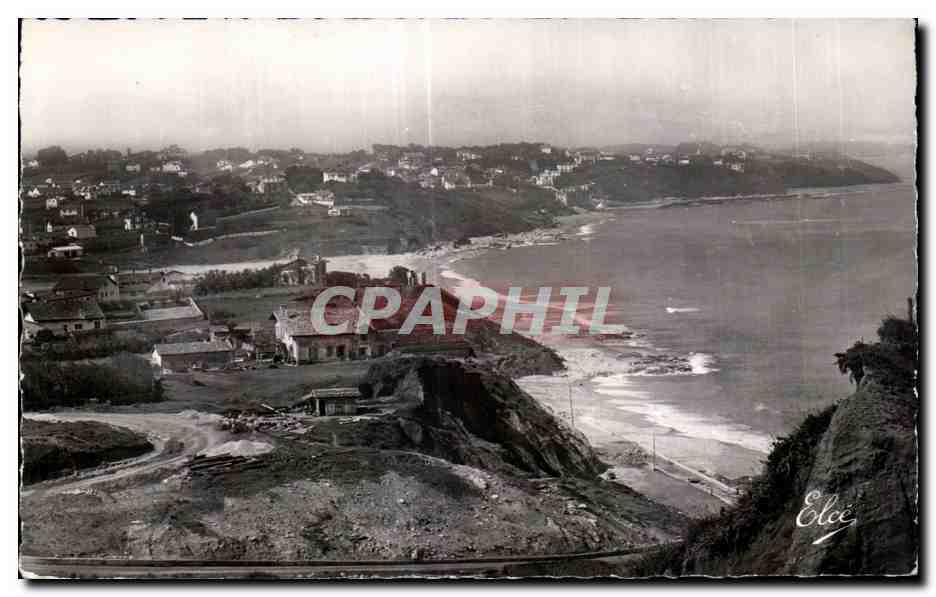 CPA Bidart (Basses-Pyrenees) La Plage et la Cote vers I Espagne