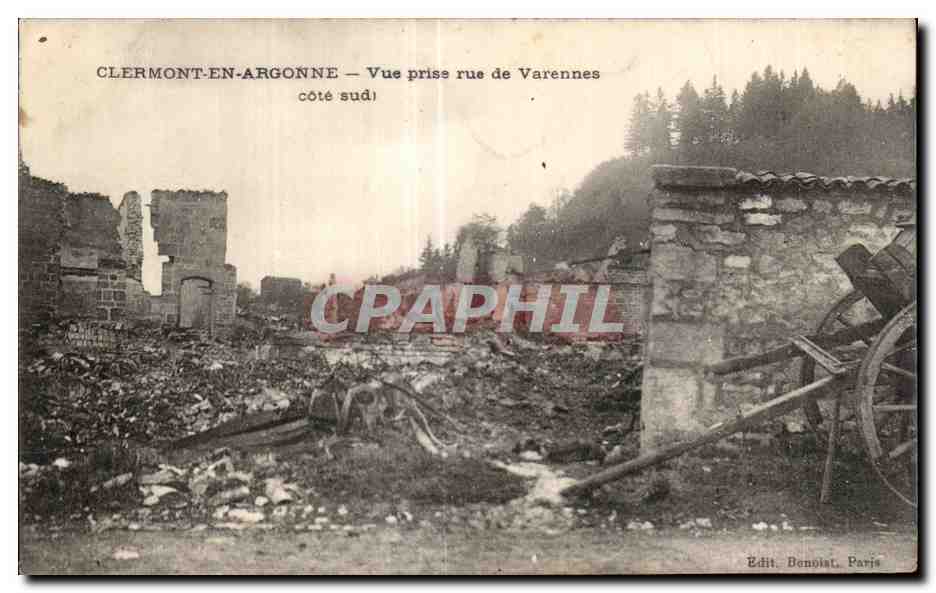 CPA Clermont en Argonne Vue prise rue de Varennes cote sud