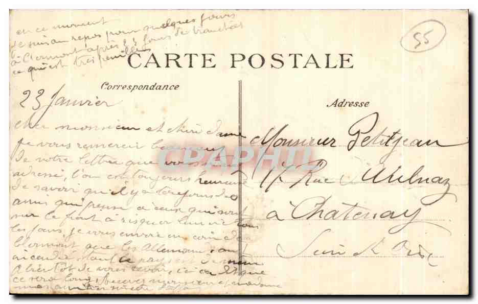 CPA Clermont en Argonne Vue prise rue de Varennes cote sud — Rückseite