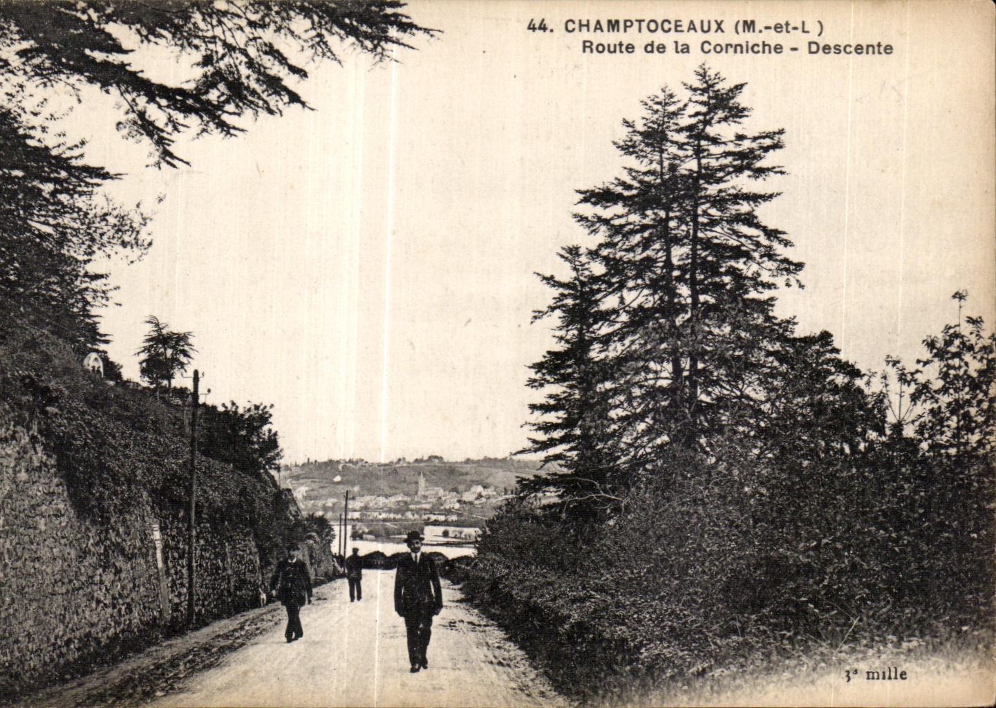 CPA Champtoceaux (m et L) Route de la Corniche Descente
