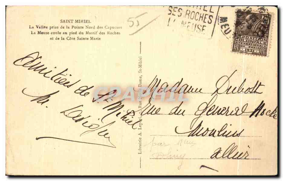 Saint-Mihiel — La vallée prise de la Pointe Nord des Capucios — Librairie A. Leprieur — Reverso