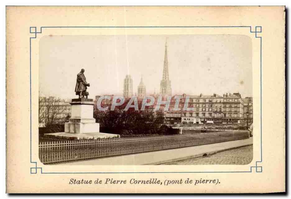 CPA Rouen Statue de Pierre Corneille (Pont de Pierre)