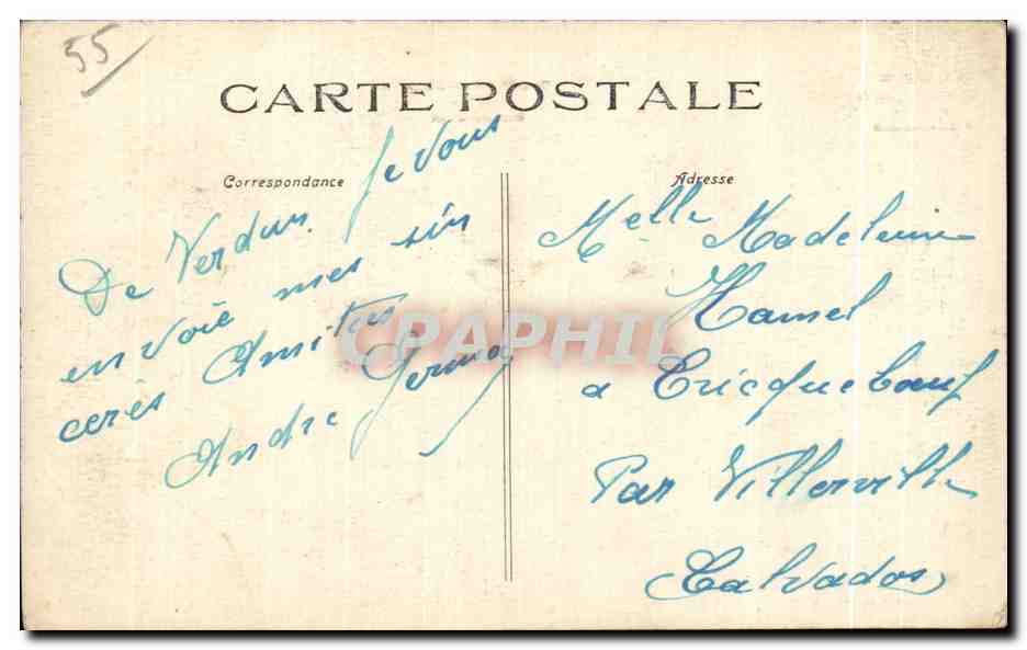 Verdun — Hotel du Coq Hardy nach dem Bombenangriff — L. C. H., Vise Paris, n° 531 — Rückseite