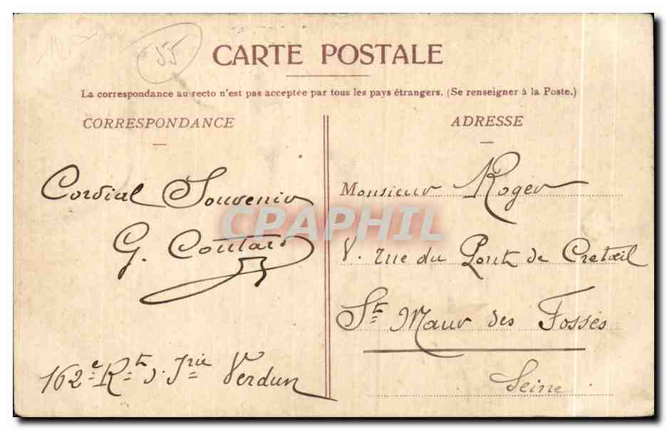 Verdun — Allgemeiner Blick von der Ostseite — Edition des Nouvelles Cartes — Rückseite