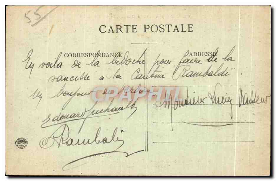 Verdun pendant la Guerre — Place Saint-Nicolas — Terrible effet d'un 105 boche — édition CPAPHIL — Verso