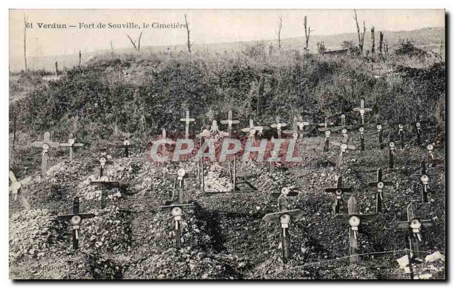 Fort de Souville, le Cimetière — Verdun — éditeur A. Tillyon, n°61
