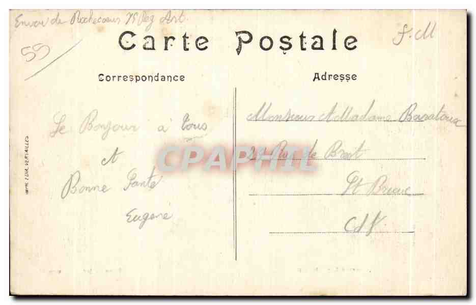 CPA Bataille de la Marne Brabant le Roi La Grande Rue — Rückseite
