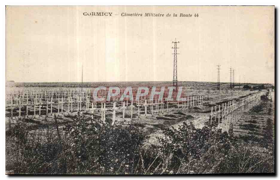 Gormicy — Cimetière Militaire de la Route 44 — Phototypie J. Bienne mé Reims