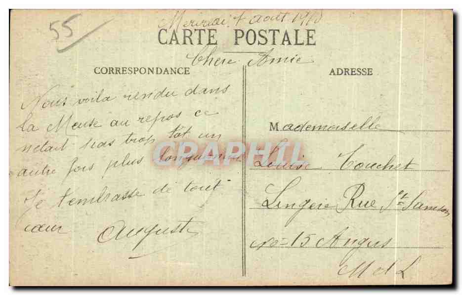 Neuville-sur-Orrne — Le Monlin — Bataille de la Marne (6 au 12 Septembre 1914) — Verso