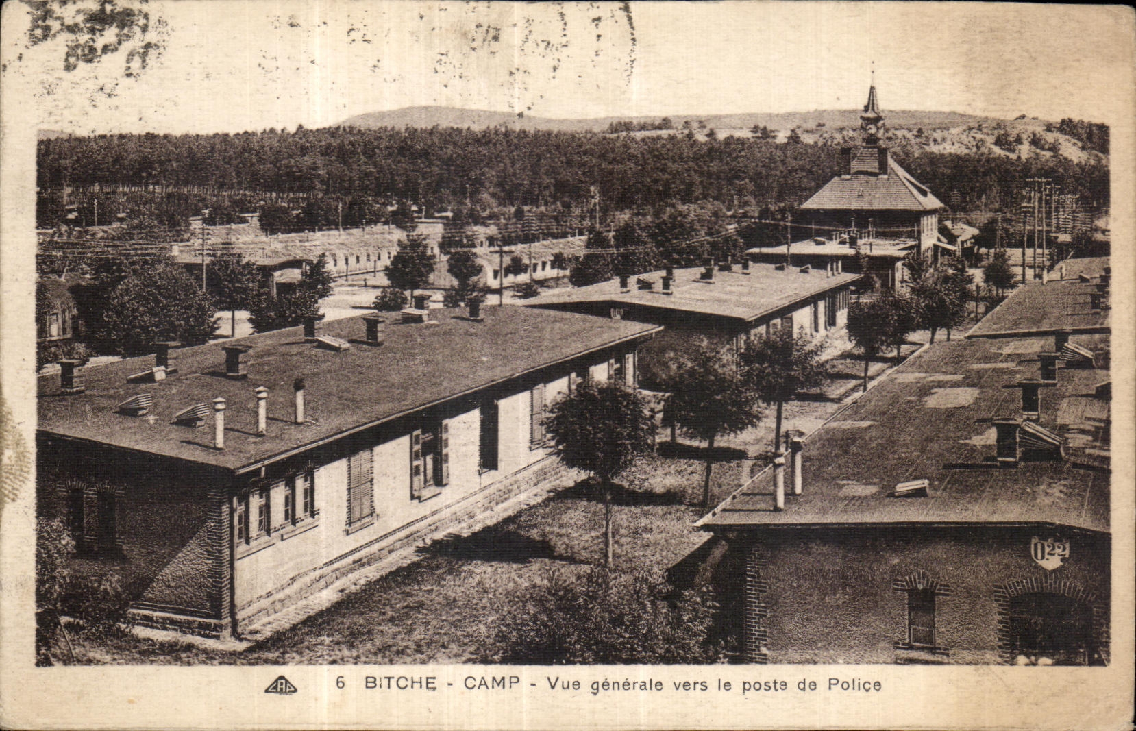 CPA Bitch Camp Vue generlae vers le poste de Police Militaria