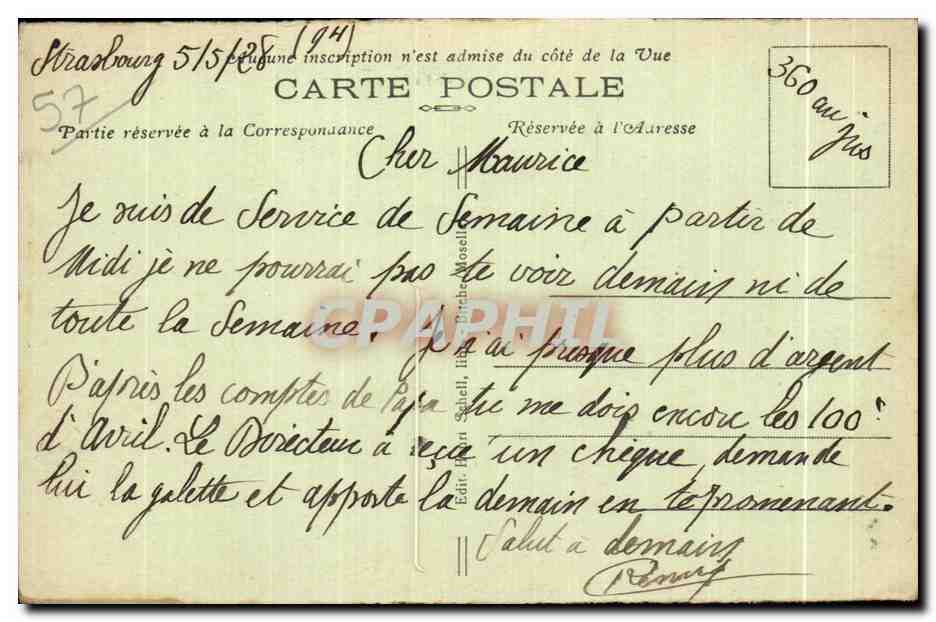 CPA Bitche (Moselle) La Gare et la Fort — Rückseite