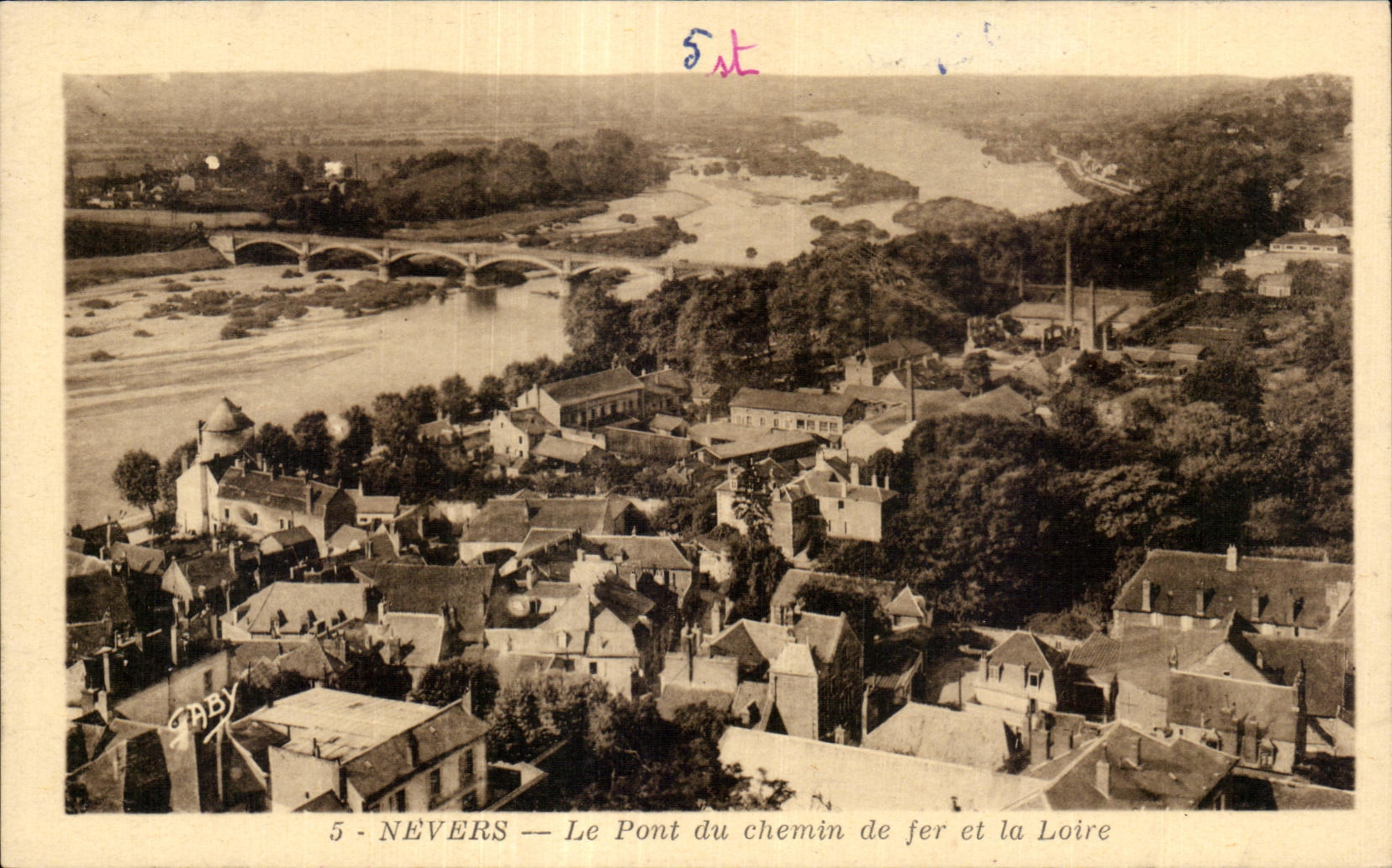 Nevers - Le Pont du Chemin de Fer et la Loire - CPA 